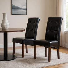 Load image into Gallery viewer, Wood Dining Parsons Chairs (Set of 2) - Black / Brown