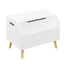 Load image into Gallery viewer, Toy Box With Front Bookshelf, Flip Top Lid, Safety Hinge For Kids Room Organization - White