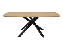 Load image into Gallery viewer, Wood Iron Cross Leg Base Dining Table - Natural / Black