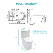 Load image into Gallery viewer, 1 Piece Toilet For Bathroom, Soft Closing Seat, Dual Flush 1.1 / 1.6 Gpf - White