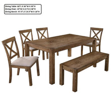 Load image into Gallery viewer, Dining Set With Table, Bench And 4 Chairs - Oak