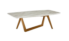 Load image into Gallery viewer, 51" Ceramic Tile Rectangular Coffee Table - Walnut And White