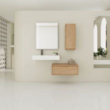 Load image into Gallery viewer, Modern Wall Mounted Bathroom Vanity With Resin Sink And Side Cabinet, Soft Close Drawer, Imitative - Imitative Oak