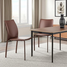 Load image into Gallery viewer, Upholstered Leather Dining Side Chairs (Set of 2) - Brown