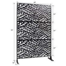 Load image into Gallery viewer, Outdoor & Indoor Privacy Screen Metal Privacy Screen, Freestanding Decorative Privacy Screen For Deck Balcony Patio - Black
