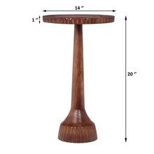 Load image into Gallery viewer, Modern Mango Wood Round End Table With Pedestal Base - Honey