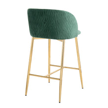 Load image into Gallery viewer, Fran - Pleated Waves Contemporary / Glam Fixed Height Counter Stool (Set of 2)