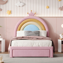Load image into Gallery viewer, Upholstered Rainbow Design Bed, Princess Platform Bed With Storage Drawer
