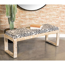 Load image into Gallery viewer, Sled - Leg Accent Bench With Abstract Upholstery - White