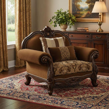 Load image into Gallery viewer, Velvet Damask Club Chair - Brown