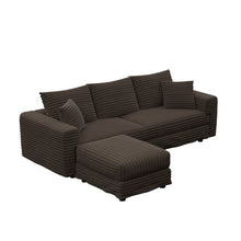 Load image into Gallery viewer, Deep Seat Convertible Sofa With Soft Pillows And Ottomans