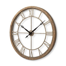 Load image into Gallery viewer, Circle Skeleton Wall Clock (376252) - Brown