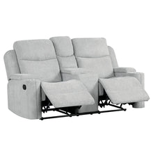 Load image into Gallery viewer, Galya - Motion Loveseat With Console - Light Gray Chenille