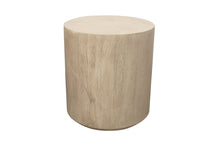 Load image into Gallery viewer, 20" Distressed Solid Wood Round Pedestal End Table - Natural