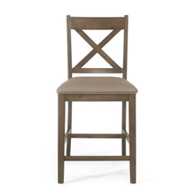 Load image into Gallery viewer, Farmhouse Style Counter Height Chair With Upholstered Seat