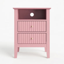 Load image into Gallery viewer, Fluted Nightstand With 2 Drawers