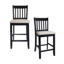 Load image into Gallery viewer, Transitional Rubberwood Dining Room Chairs (Set of 2) With Slatted Back - Black