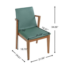 Load image into Gallery viewer, Dining Chairs (Set of 2) - Green / Walnut