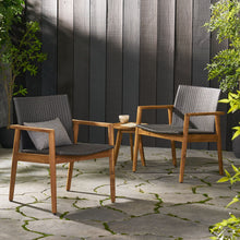 Load image into Gallery viewer, Tranquilize - Outdoor Wooden Club Chair With Woven Wicker Seat And Back (Set of 2) - Light Brown