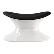 Load image into Gallery viewer, Wool And Fiberglass Contempo Footstool Ottoman - Black And White