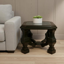 Load image into Gallery viewer, Wood Glass Square End Table - Espresso / Brown / Clear