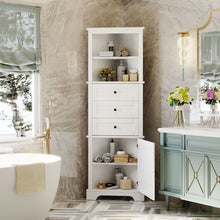 Load image into Gallery viewer, Tall Storage Cabinet With 3 Drawers And Adjustable Shelves For Bathroom