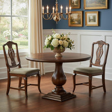 Load image into Gallery viewer, 48" Solid Wood Pedestal Base Round Top Dining Room Table - Brown