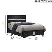 Load image into Gallery viewer, Madrid - Queen Bed With Storage Drawers And Nickel Handles - Black