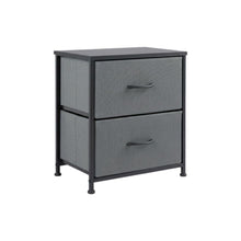 Load image into Gallery viewer, Fabric Metal And Wood Two Drawer Dresser - Black / Gray