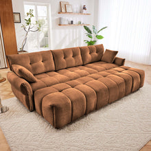 Load image into Gallery viewer, Sofa Set With Ottoman And Pillows, Textured, High Resilience Cushions