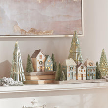 Load image into Gallery viewer, House Tabletop Sculpture With LED - Gray / Green / White