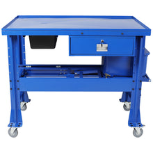Load image into Gallery viewer, Mobile Tear Down Table With 3.5 Gallon Part Washer And 110V Pump - Blue