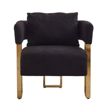 Load image into Gallery viewer, Modern Decorative Chair Teddy Fleece Upholstered And Metal Foot