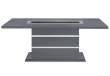Load image into Gallery viewer, 79" Faux Crystals Glass And Wood Pedestal Base Dining Table - Dark Gray