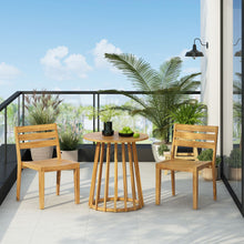 Load image into Gallery viewer, Outdoor 3 Pieces Dining Set, Round Bistro Set - Teak