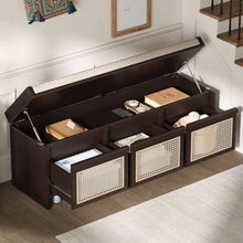 Load image into Gallery viewer, Entryway Shoe Bench With Drawers & Button Tufted Cushion