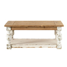 Load image into Gallery viewer, Rectangle Coffee Wooden Coffee Table, French Country Coffee Table - Brown / Antique White