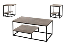 Load image into Gallery viewer, Metal Coffee Table With Shelf (Set of 3) - Taupe And Black