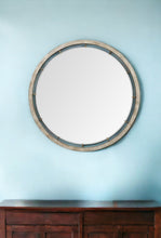 Load image into Gallery viewer, 54" Round Framed Accent Mirror - Brown