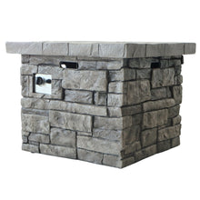 Load image into Gallery viewer, Outdoor Square Propane Fire Pit 40, 000 Btu - Gray
