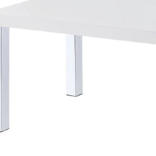 Load image into Gallery viewer, Rectangular Coffee Table With Shelf - Chrome And White