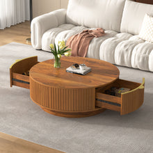 Load image into Gallery viewer, Farmhouse Round Coffee Table With Storage Drawer