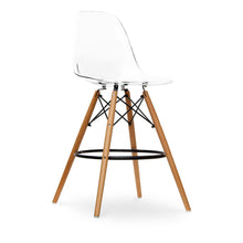 Load image into Gallery viewer, Acrylic And Solid Wood Counter Height Bar Chair - Clear And Brown