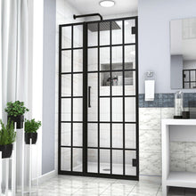 Load image into Gallery viewer, Frameless Pivot Shower Door With Pattern Glass, Open Entry Design