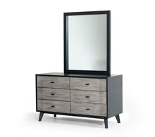 Load image into Gallery viewer, 40" Ash Veneer Rectangle Wall Mounted Dresser Mirror Engineered Framed - Black