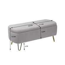 Load image into Gallery viewer, Storage Ottoman Bench For End Of Bed Legs, Modern Camel Faux Fur Entryway Bench Upholstered Padded With Storage For Living Room Bedroom