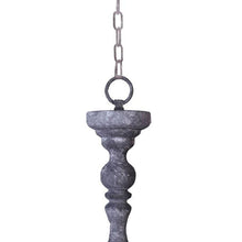 Load image into Gallery viewer, Drum Distressed Galvanized Metal Dimmable Chandelier With Natural Shade - Gray / Natural