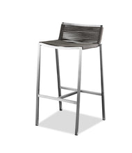 Load image into Gallery viewer, Stainless Steel Low Back Bar Height Bar Chair - Brown / Silver