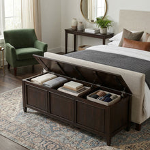 Load image into Gallery viewer, Connaught - Large Storage Bench Trunk - Dark Brown