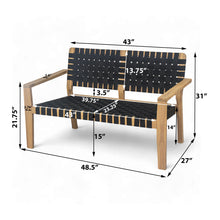 Load image into Gallery viewer, Woven Rope Outdoor Deep Seating Porch Loveseat For Garden